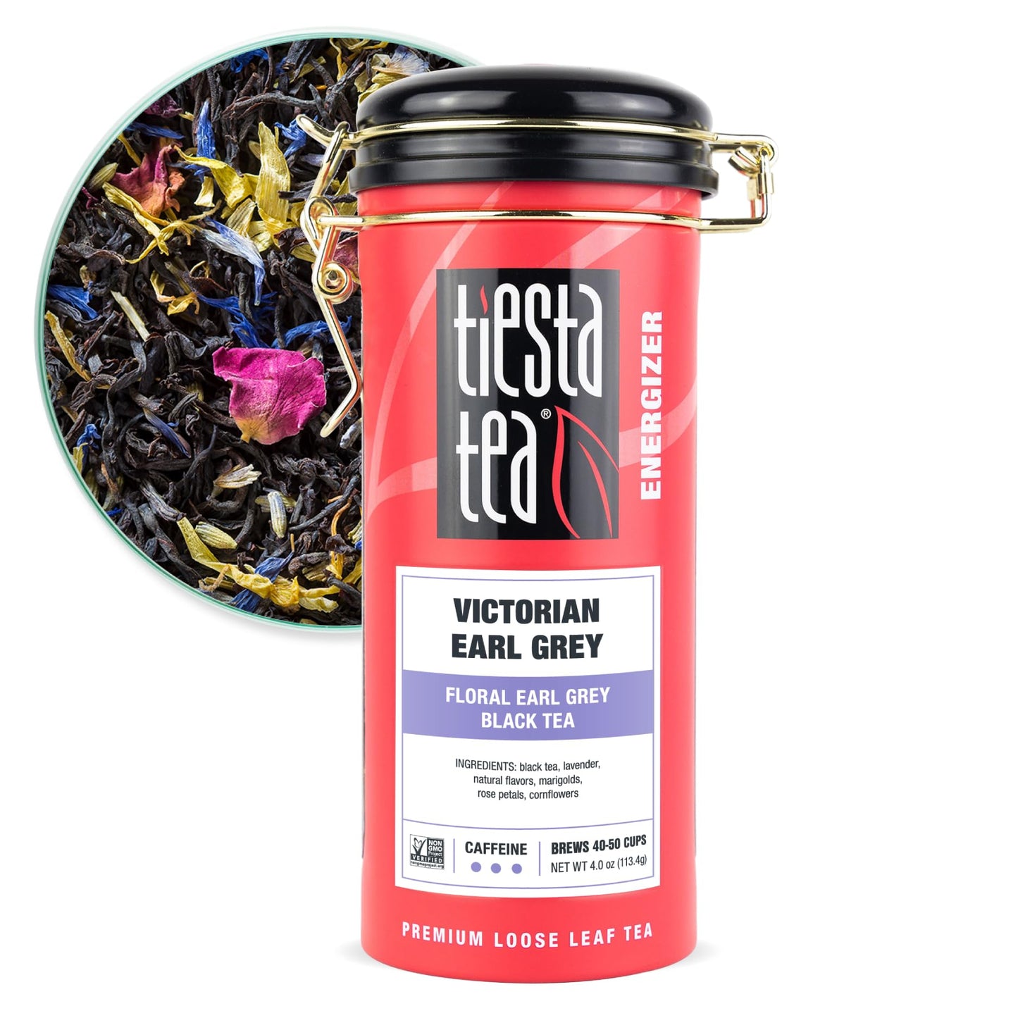 Tiesta Tea - Victorian Earl Grey | Loose Leaf | Floral Earl Grey Black Tea | Premium High Caffeinated Black Drink | Make Hot Or Iced | Brews Up To 50 Cups | 4Oz Refillable Tin