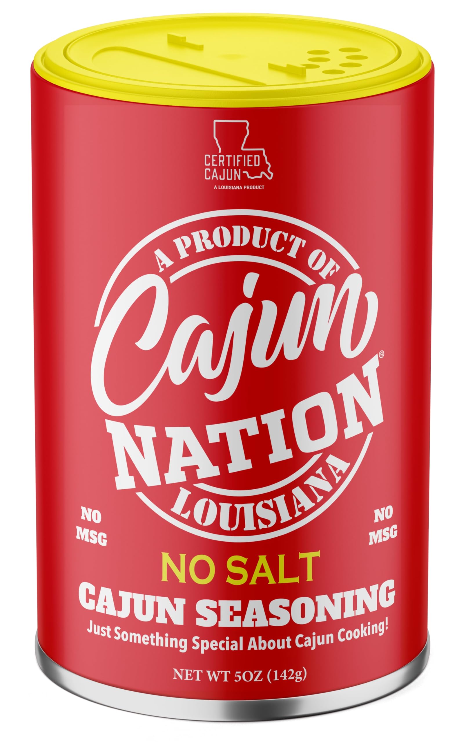 Cajun Nation NO SALT Cajun Seasoning (Flavor without the Salt), 5 ounce blend of flavorful Spices with No MSG, Gluten Free and G