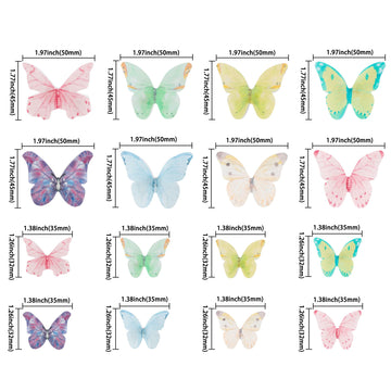 Gyufise 40Pcs Edible Multicolor Butterfly Cupcake Toppers Edible Butterfly Cake Decorations Wafer Paper Butterfly Decoration For
