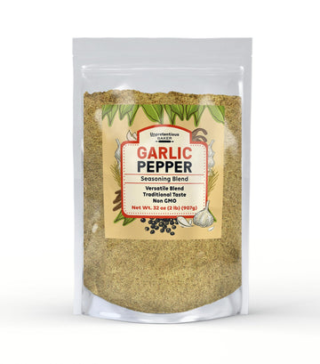 Unpretentious Garlic Pepper, Versatile Seasoning, Salty & Garlicky Flavor, Delicious Seasoning Blend (2 Pound)