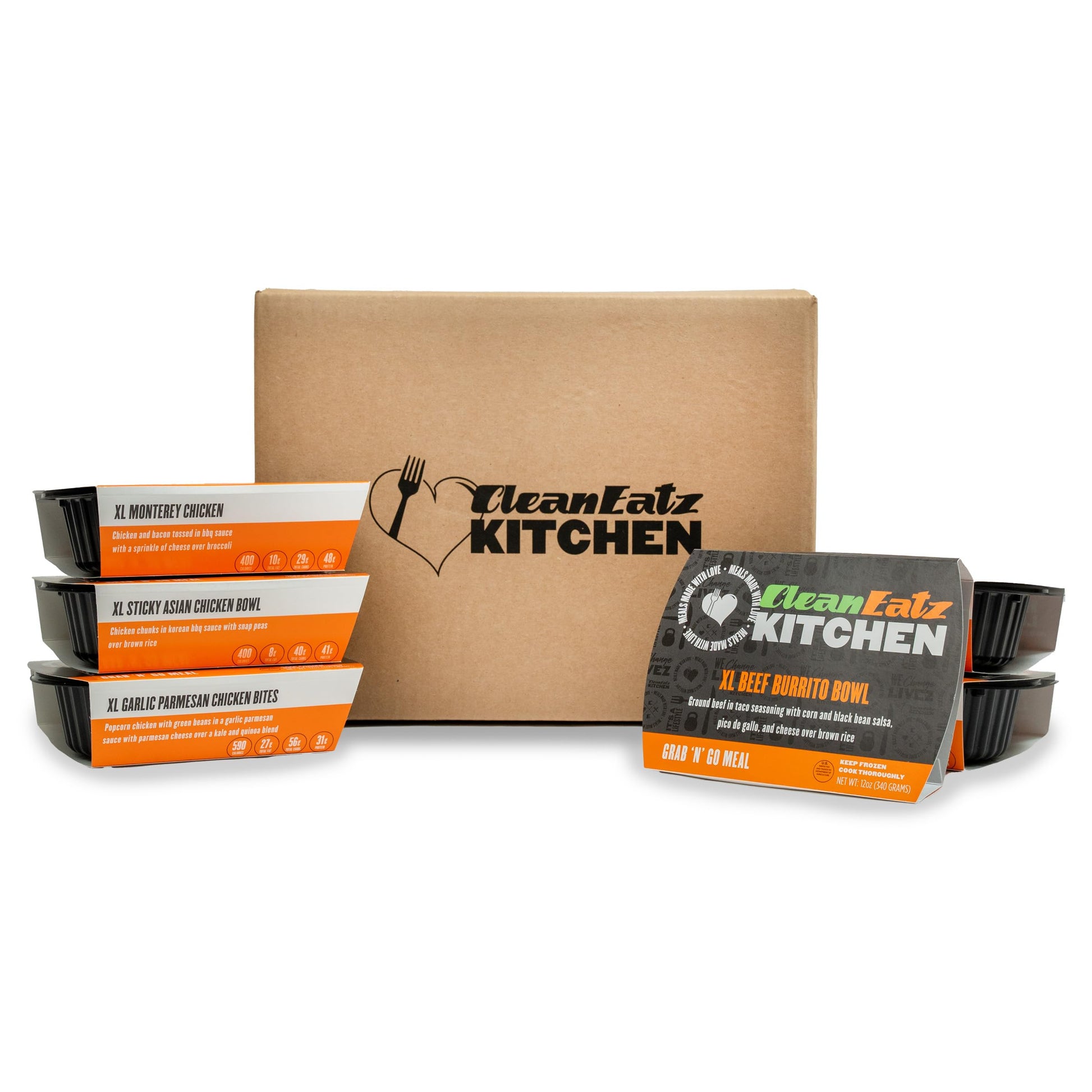 Clean Eatz High Protein Meal Plan Kit  Prepared Frozen Meals  Calorie-Controlled Entree Pack  High Calorie  Nutrients Dense  Pack of 6 Prepared Meals  Single Serving  Lunch & Dinner