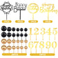 38 Pieces Ball Cake Decorations Set, Acrylic Happy Birthday Cupcake Picks Number 0-9 Toothpicks Ball Shaped Insert Toppers For H