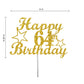 64 Birthday Cake Topper Gold Glitter, Party Decoration Ideas, Premium Quality, Sturdy Doubled Sided Glitter, Acrylic Stick. Made