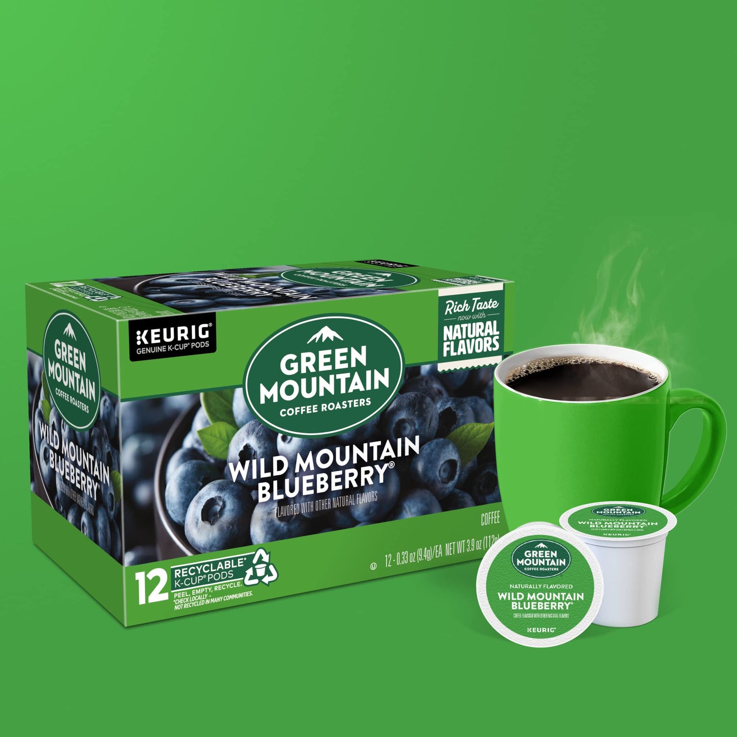 Green Mountain Coffee Roasters Wild Mountain Blueberry Keurig Single-Serve K-Cup Pods, Light Roast Coffee, 72 Count