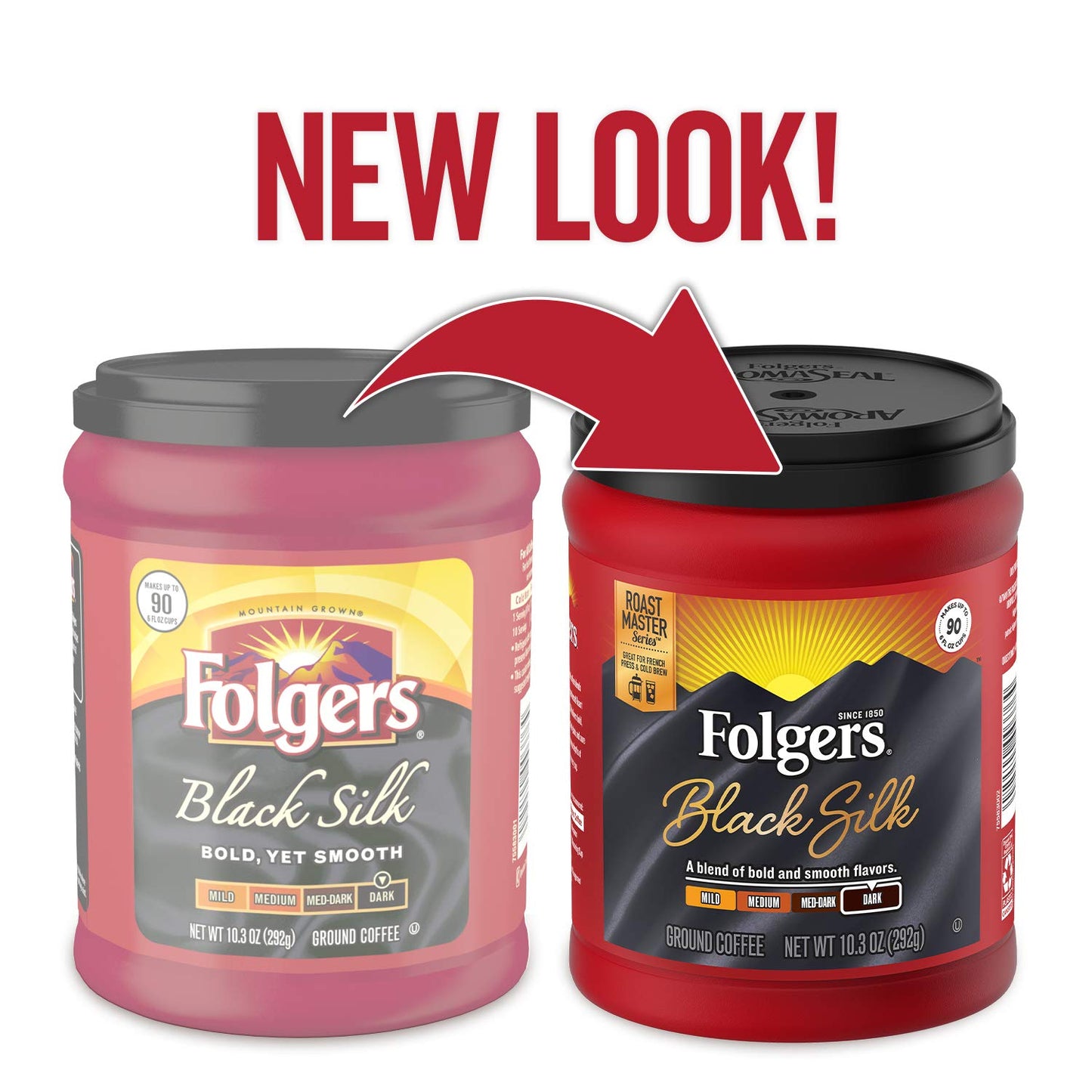 Folgers Black Silk Dark Roast Ground Coffee, 10.3 Ounces, Pack of 1