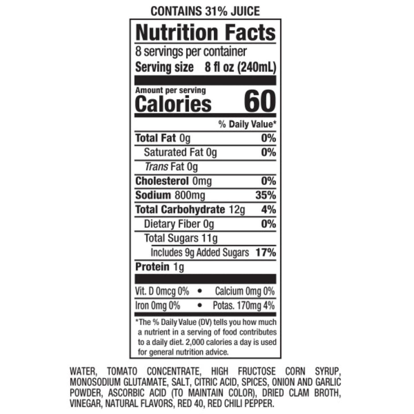 Clamato Original Tomato Cocktail 64 fl oz Bottle 2 Pack - Perfect Mixer for Michelada and Bloody Mary Drinks
