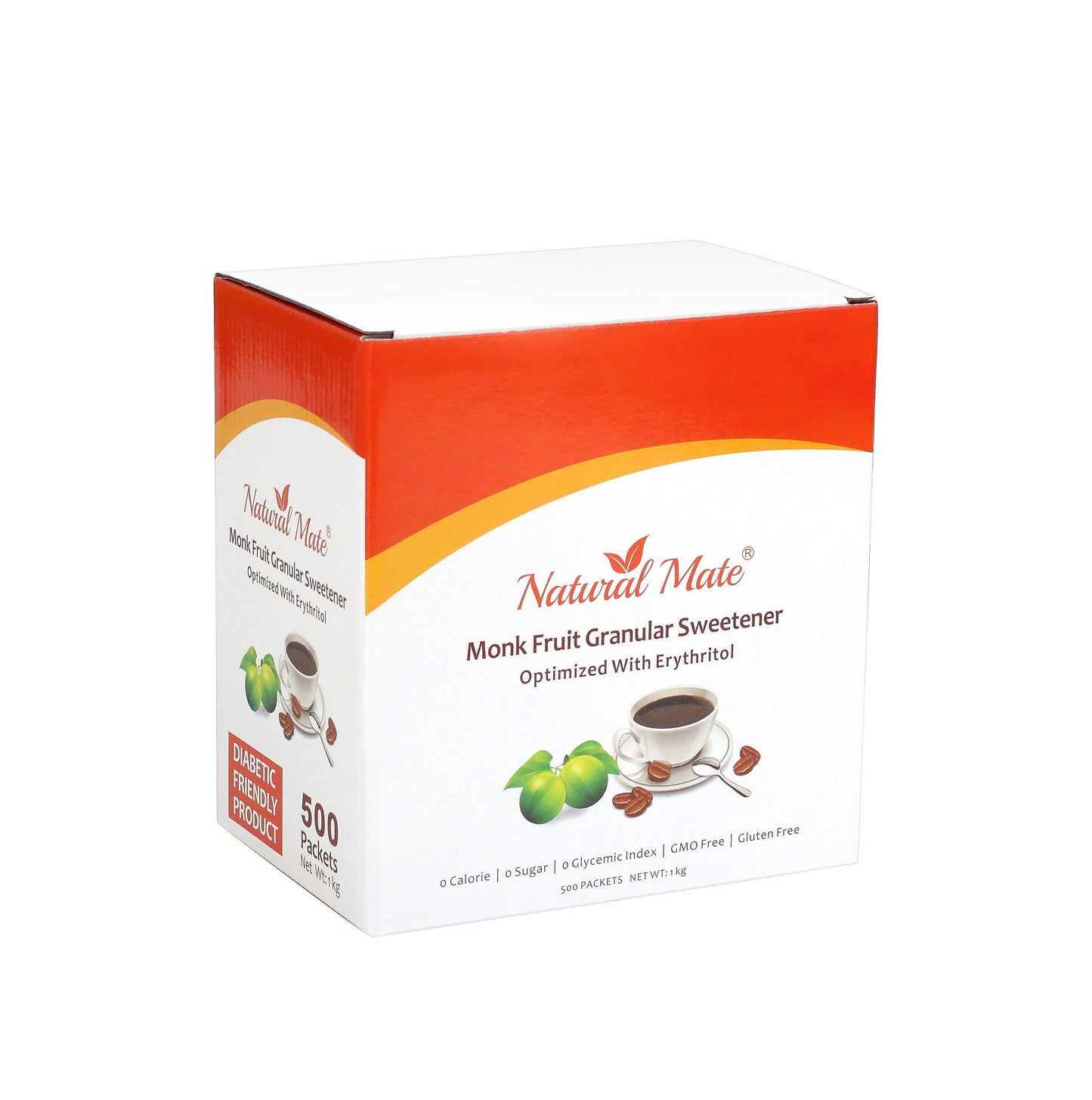 Natural Mate Monk Fruit Sweetener Packets, 500 Count (2 Grams/Packet) | 1 Pack