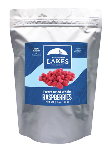 Thousand Lakes Freeze Dried Raspberries - No Sugar Added - 5.6 oz Bulk