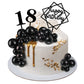 Yulejo 38 Pieces Ball Cake Decorations Set, Acrylic Cupcake Picks, Number 0-9, Black, Model Yulejo-Cake Topper-08