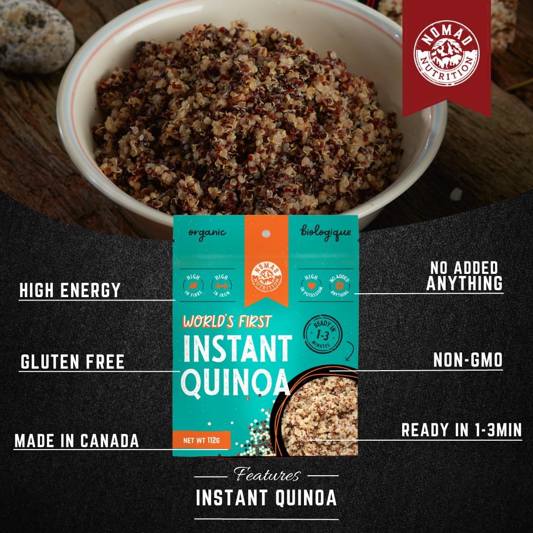 Nomad Nutrition - Instant Quinoa | High Fibre, Iron & Potassium | Organic, No Added Anything | High Energy, All Natural Ingredie