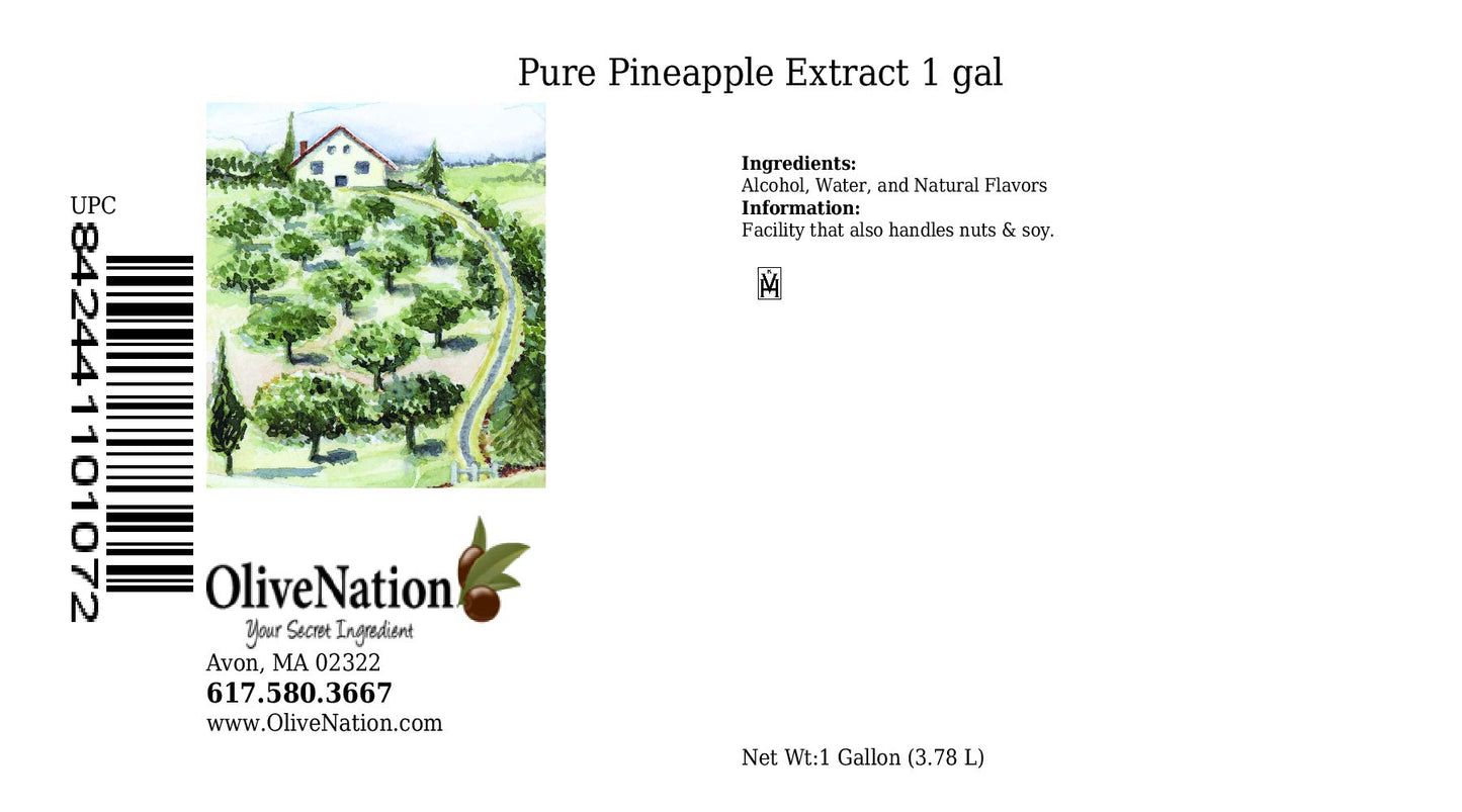 Olivenation Pineapple Extract From Natural Flavors, Tropical Aroma & Taste For Baking, Beverages, Frosting, Sugar Free, Non-Gmo,