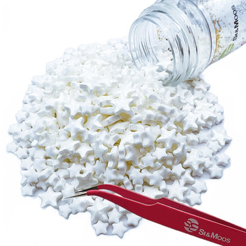 Se Si&Moos White Star Sprinkles Edible White Stars For Cake Decorating Star Icing Decorations Edible Stars Large And Small Edibl