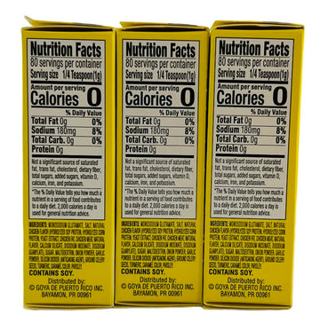 Generic Goya Chicken Flavored Powdered Bouillon Reduced Sodium Pack Of 3 Boxes (Cubitos En Polvo Reducido En Sodio)