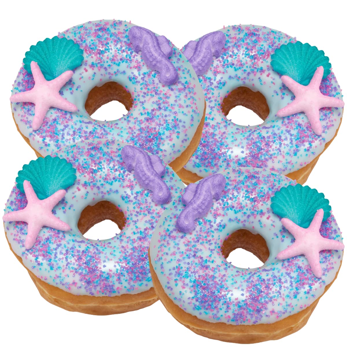 CakeSupplyShop Celebrations Edible Seahorses & Starfish 12-Pack, Shimmer Sugar, Sea Creatures, Model 65-73HC-O3M4