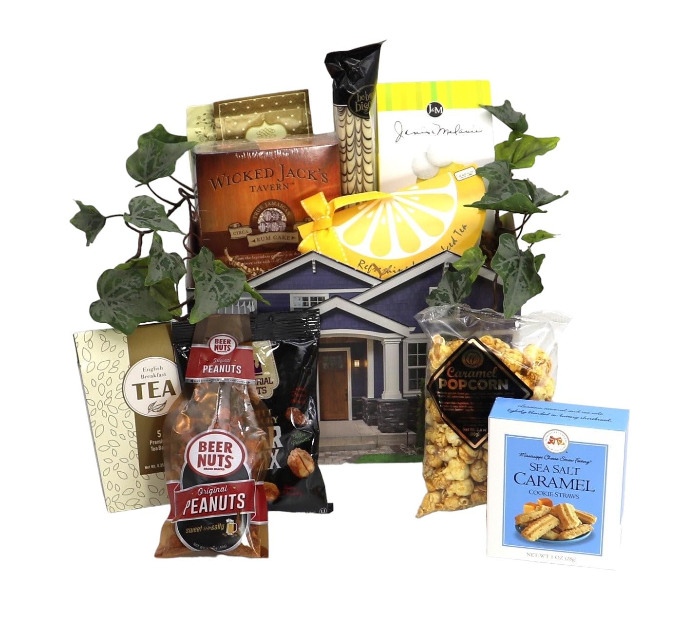 Gift Basket Village Gourmet Gift Basket - Assorted Snacks & Treats, 11 Piece Set, Blue