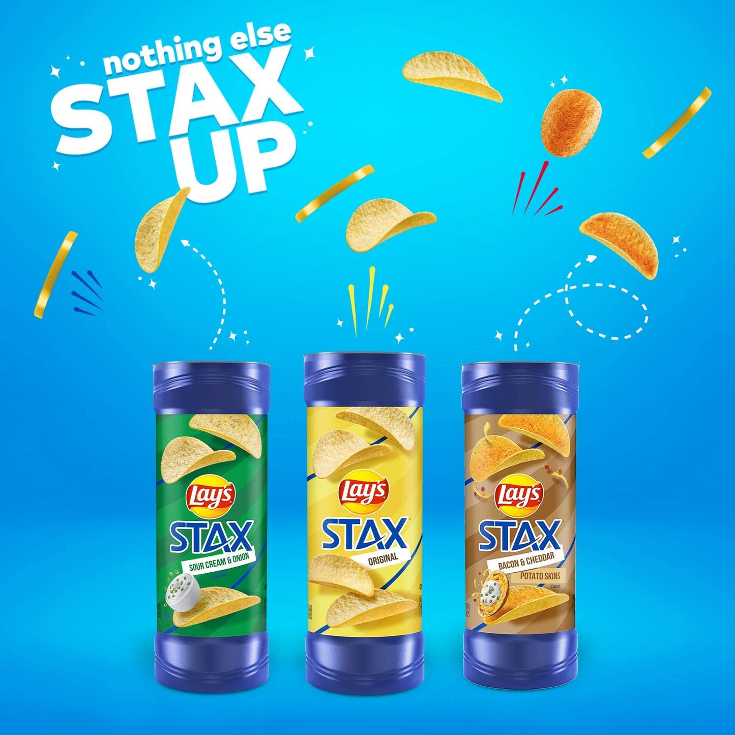 Lay's Stax Salt & Vinegar Potato Crisps, 5.5 Ounce - Crunchy Snack, Perfect for Sharing or On-the-Go