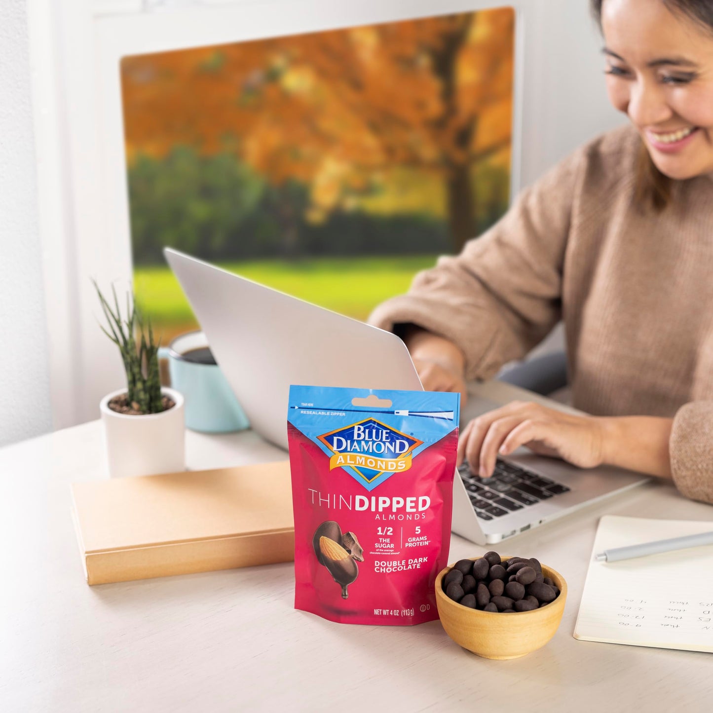 Blue Diamond Almonds, Dark Chocolate Covered Thin Dipped Snack Nuts For Guilt-Free Snacking With Half The Sugar, Perfect For Gat
