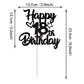 YCTHUNFISH 18th Birthday Cake Topper Glitter Heart Star Black Bamboo Decoration