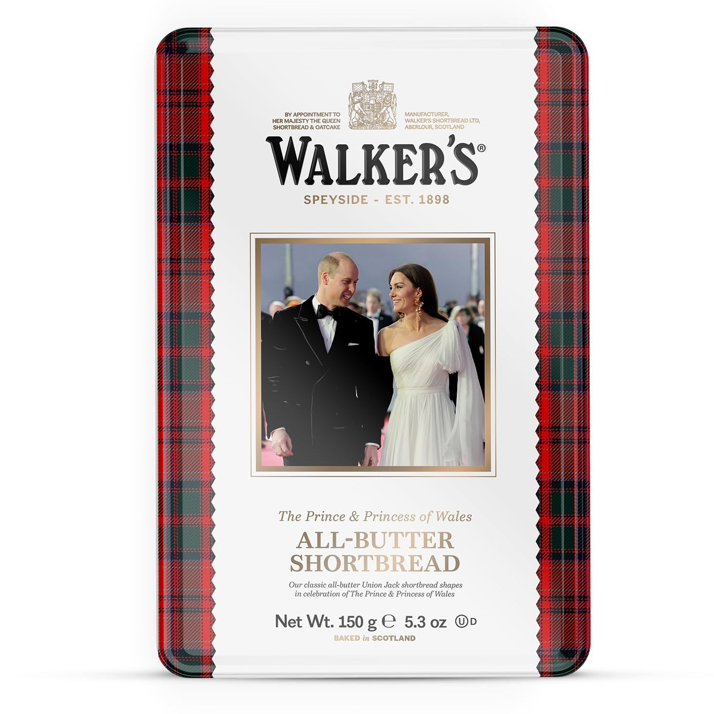 Walker's Shortbread The Prince & Princess of Wales Limited Edition Tin, All-Butter Shortbread Cookies, 5.3 Oz