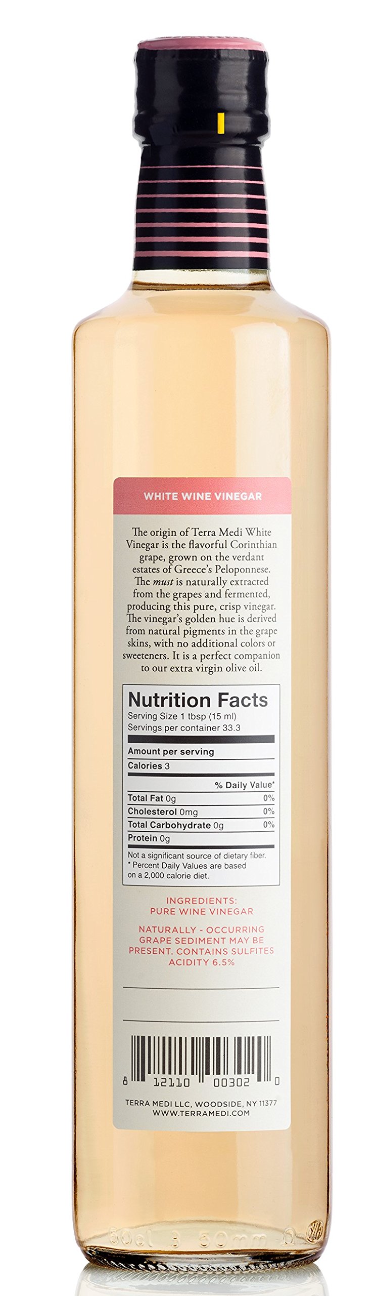 Terra Medi Greek White Wine Vinegar, 17 Ounces, Model tmwwv
