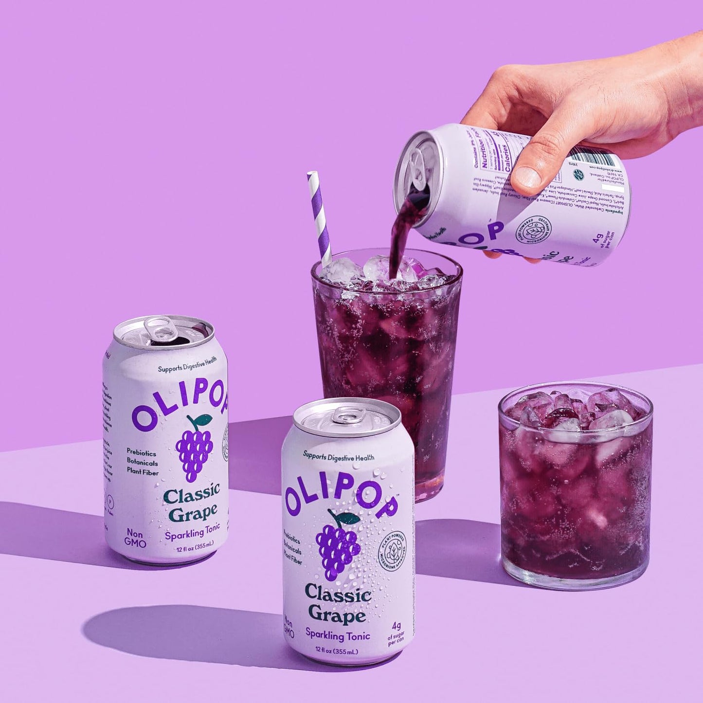 OLIPOP - Classic G Sparkling Tonic  Healthy Soda  Prebiotic Soft Drink  Aids Digestive Health & Immune Health  High in Plant Fiber  Caffeine Free  Low Calorie  Low Sugar 12 oz