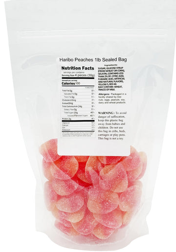 Haribo Peaches 1lb Sealed Bag