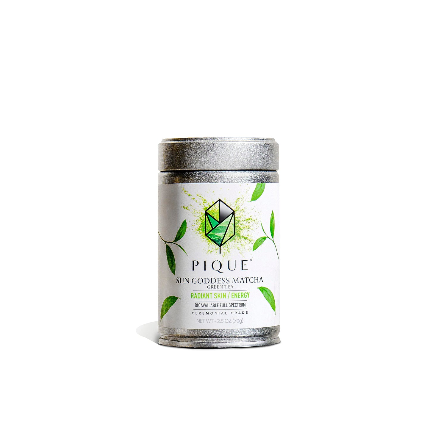 PIQUE Organic Sun Goddess Matcha - Ceremonial Grade Green Tea Powder, 2.5 Ounce