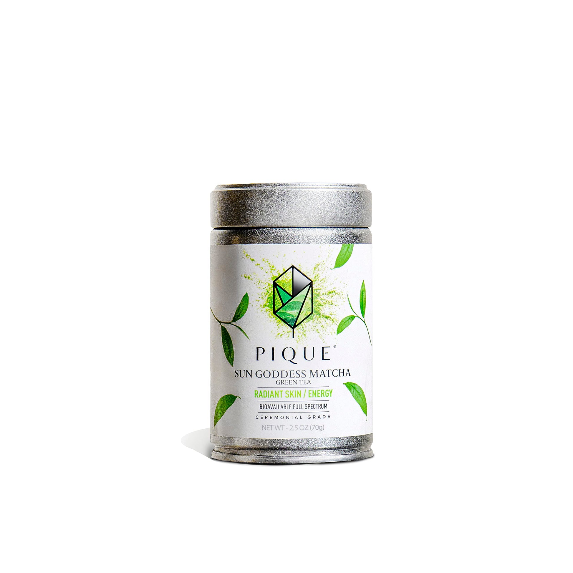 PIQUE Organic Sun Goddess Matcha - Ceremonial Grade Green Tea Powder, 2.5 Ounce