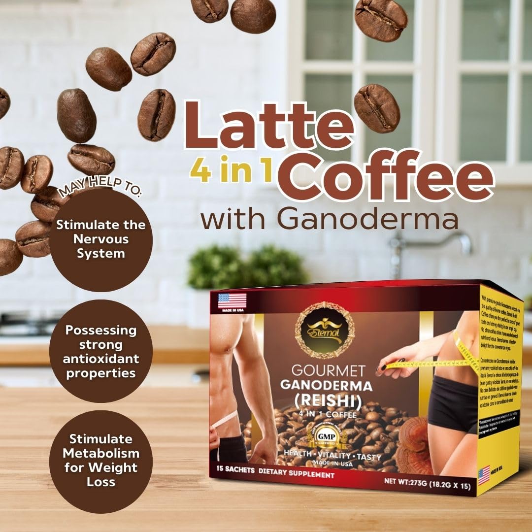 Eternal Spirit Beauty Coffee Singles - Instant Latte Packets, 15 Sachets, 0.64 Oz Each