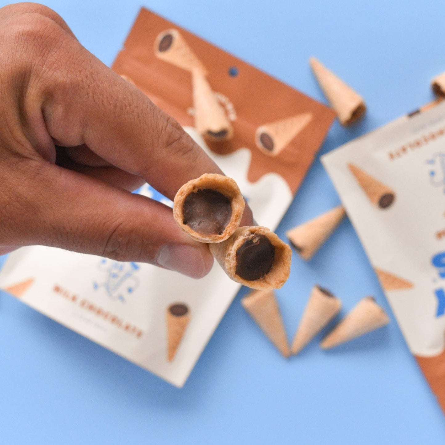 Muddy Bites chocolate Filled Bite Size Waffle cone Snack