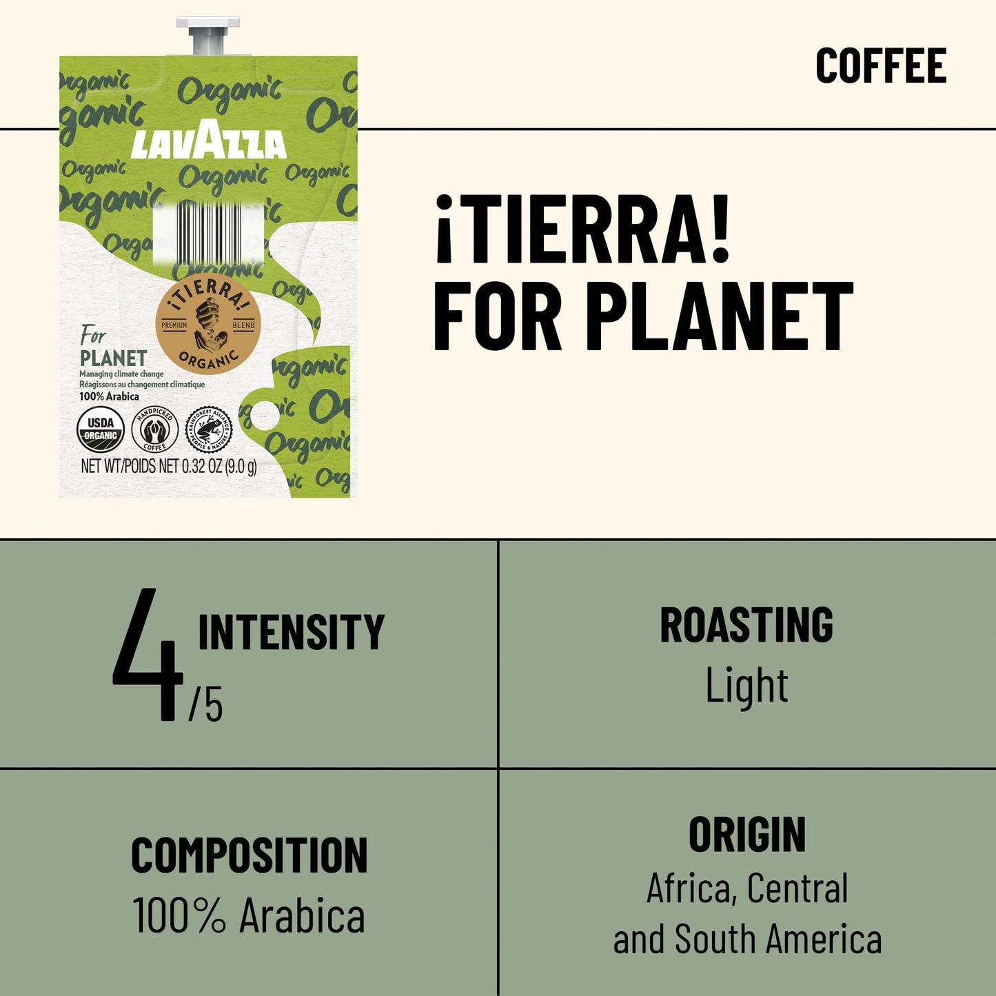Flavia Coffee Freshpacks, ¡Tierra! Organic Light Roast, 0.32 Ounce, Case of 76