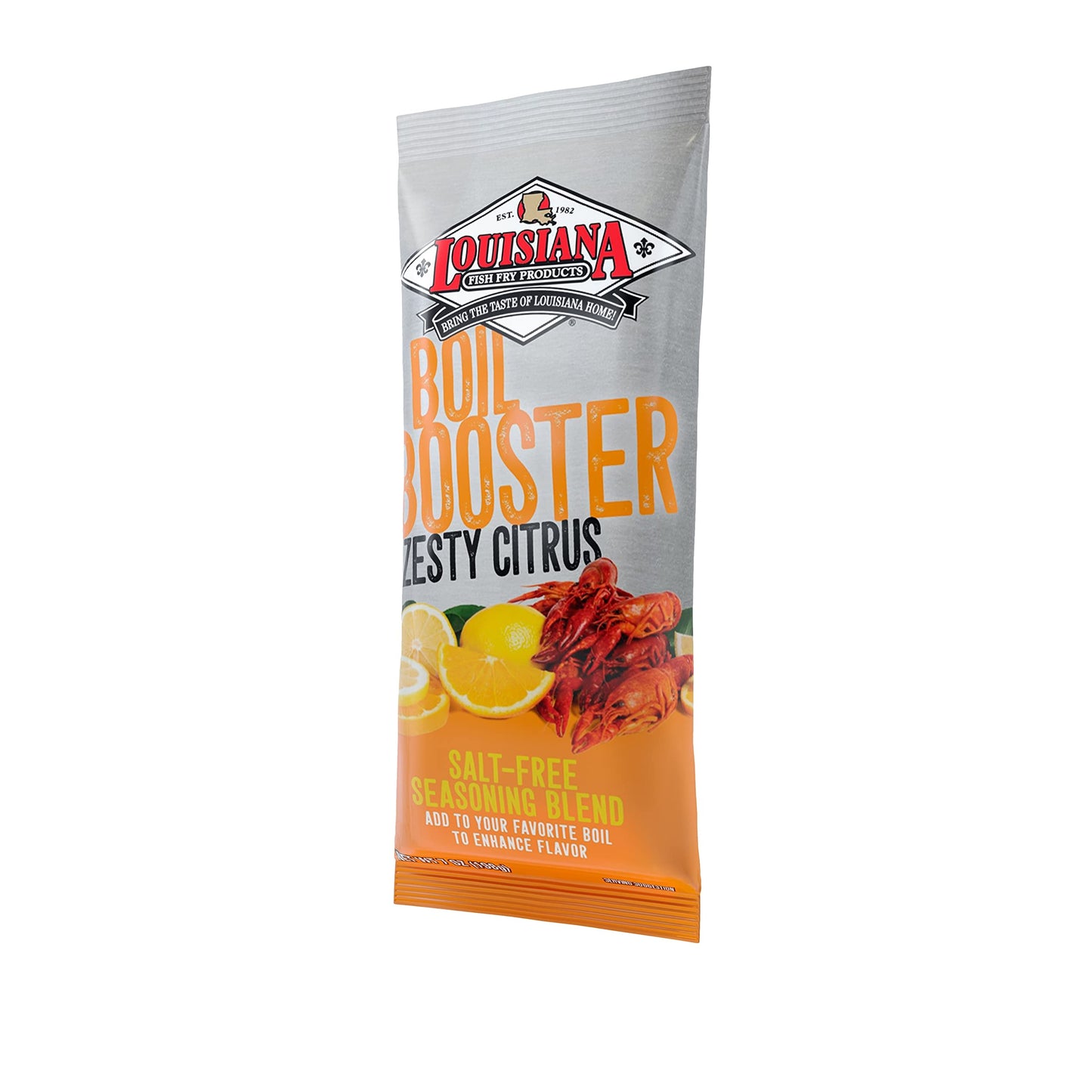 Louisiana Fish Fry Boil Booster Salt-Free Seasoning Blend, Zesty Citrus, 7 Ounce (Pack Of 12)