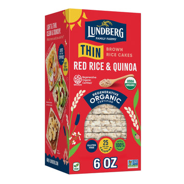 Lundberg Family Farms Organic Thin Stackers Grain Cakes, Red Rice And Quinoa, 5.9 Oz