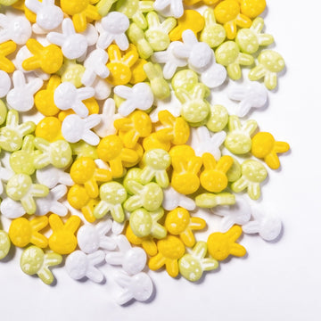 Cobakey Easter Sprinkles for Cookies 3.52 Ounce Spring Sprinkles for Baking Yellow & Green Edible Bunny Perfect for Easter Cake 