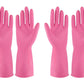 Rubber Gloves Dishwashing 4 Pairs For Kitchen,Cleaning Gloves For Household Reuseable.(Large,Pink)