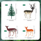 Hooqict 15Pcs Deer Christmas Tree Cake Topper With Tree Deer Figurines Hunting Cake Decorations For Winter Forest Woodland Birthday Party Supplies Animals Christmas Decorations