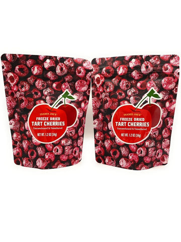 Trader Joes Freeze-Dried Tart Cherries Unsweetened & Unsulfured 1.2 oz (34g) - 2 Pack