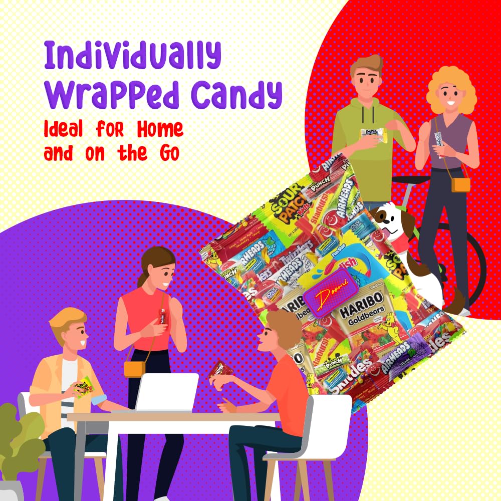 Bulk Assorted Fruit Candy - Starburst, Skittles, Fish, Air Heads, Jolly Rancher, Sour Punch, Gold-Bears Gummi Bears & Twizzlers,