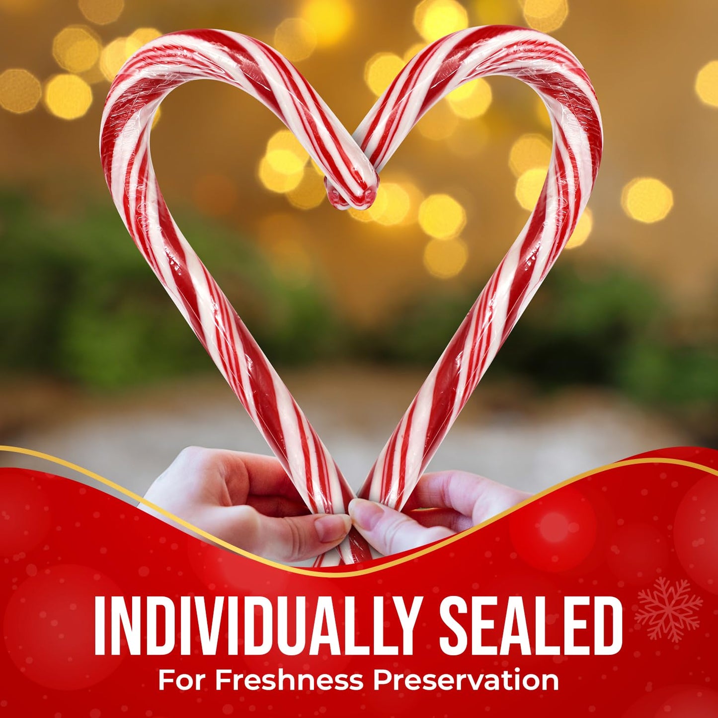 Giant Candy Cane Sticks 2 Pack Gift box - 10 Inch Individually Wrapped Christmas Candy Peppermint Flavor For Stocking Fillers, H