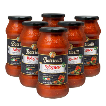 Botticelli Premium Bolognese Vegan Pasta Sauce For Low Carb Spaghetti Sauce, Lasagna, Dip & Soup - No Meat Italian Bolognese Pasta Sauce Made With Soy & Authentic Italian Tomatoes - (24Oz) (6)
