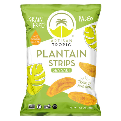 ARTISAN TROPIC Plantain Strips - Vegan, Paleo, Gluten Free Chips - Whole 30 Approved Foods Non-GMO Healthy Snack for Lunches, Di