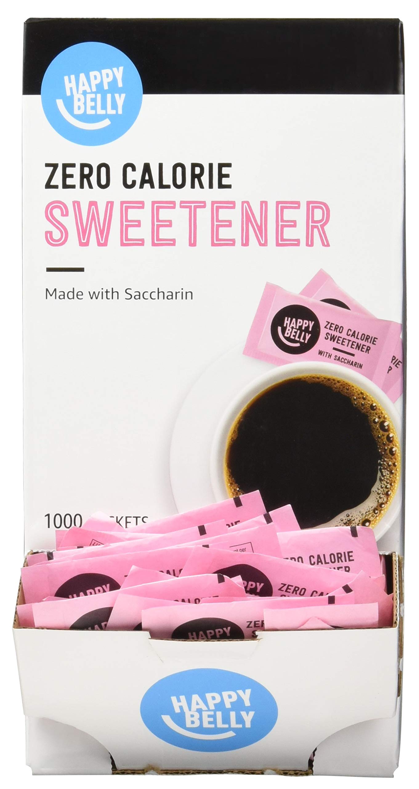 Happy Belly Zero Calorie Pink Saccharin Sweetener - 1000 Count (Pack of 1)