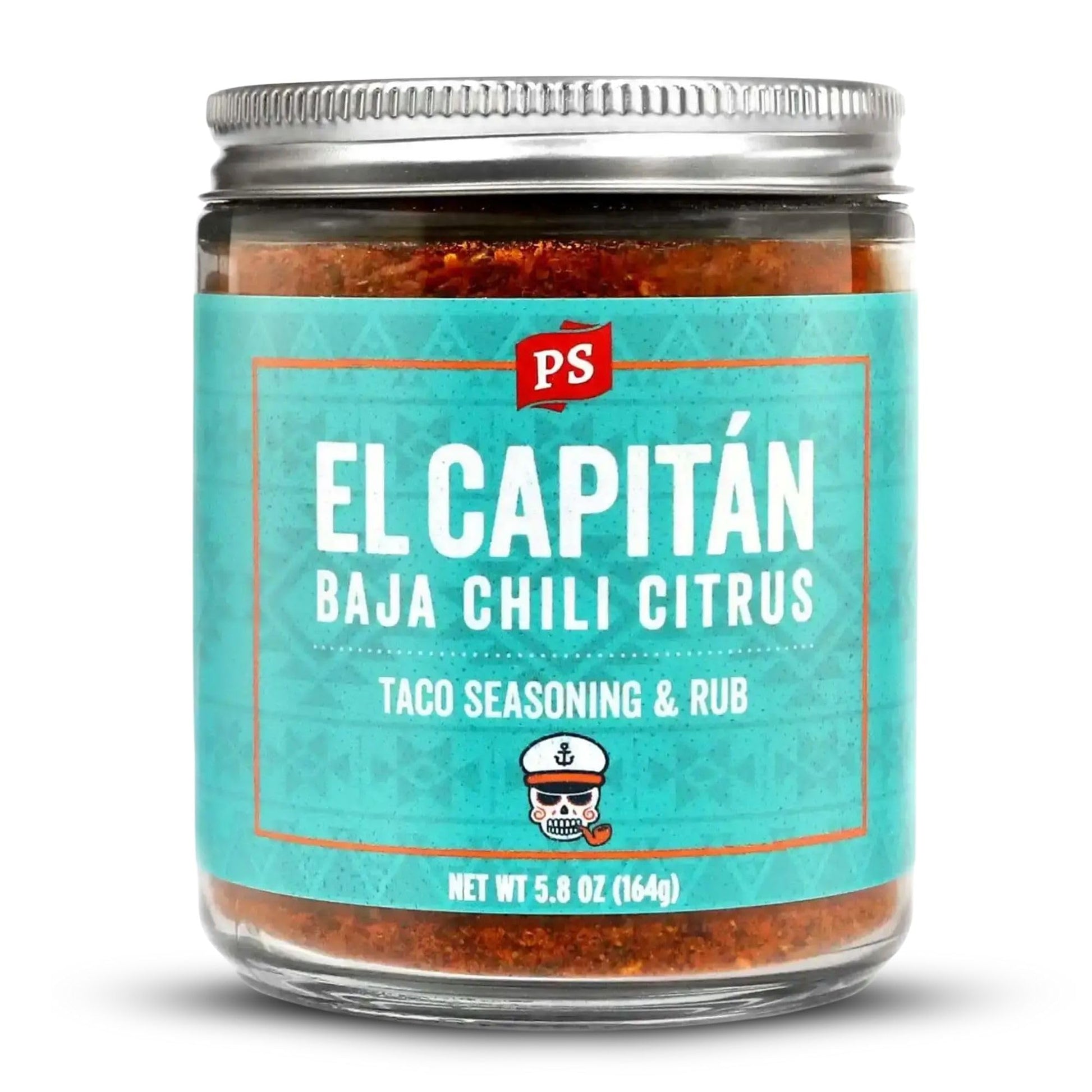 PS Seasoning El Capitan Baja Chili Citrus Taco Seasoning Mix, 5.8 Ounce, Dry BBQ Rub for Tacos, Fajitas, Chicken, Beef, Seafood