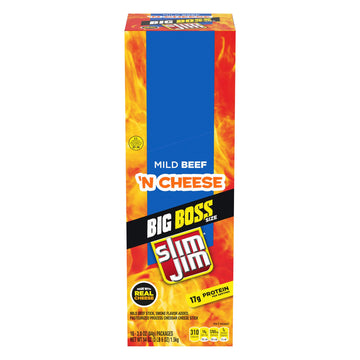 Slim Jim Mild Beef & Cheese, 3 Oz (Pack Of 18)