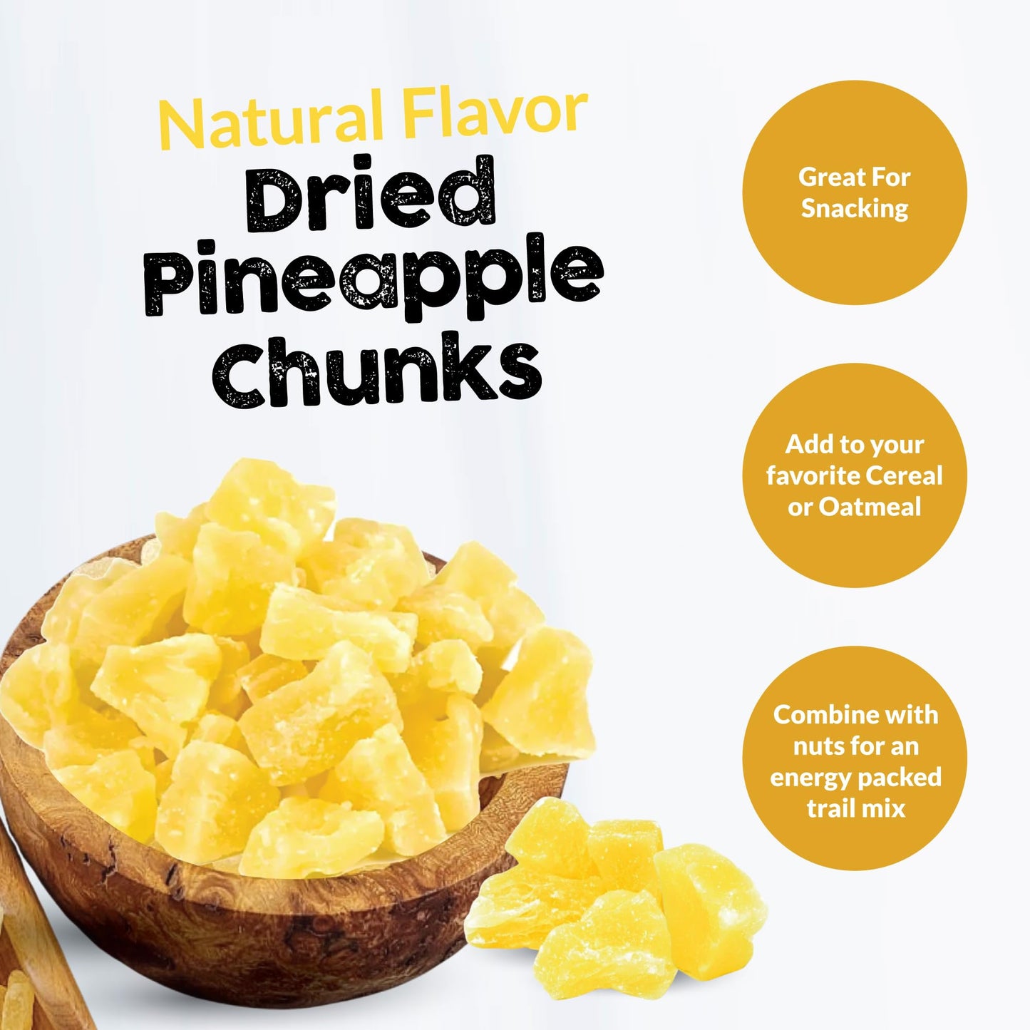 Ian'S Dried Pineapple Chunks (2Lb) Sweetened With Natural Cane Sugar - Dehydrated Pineapple Chunks, Candied Pineapple, Dried Fru