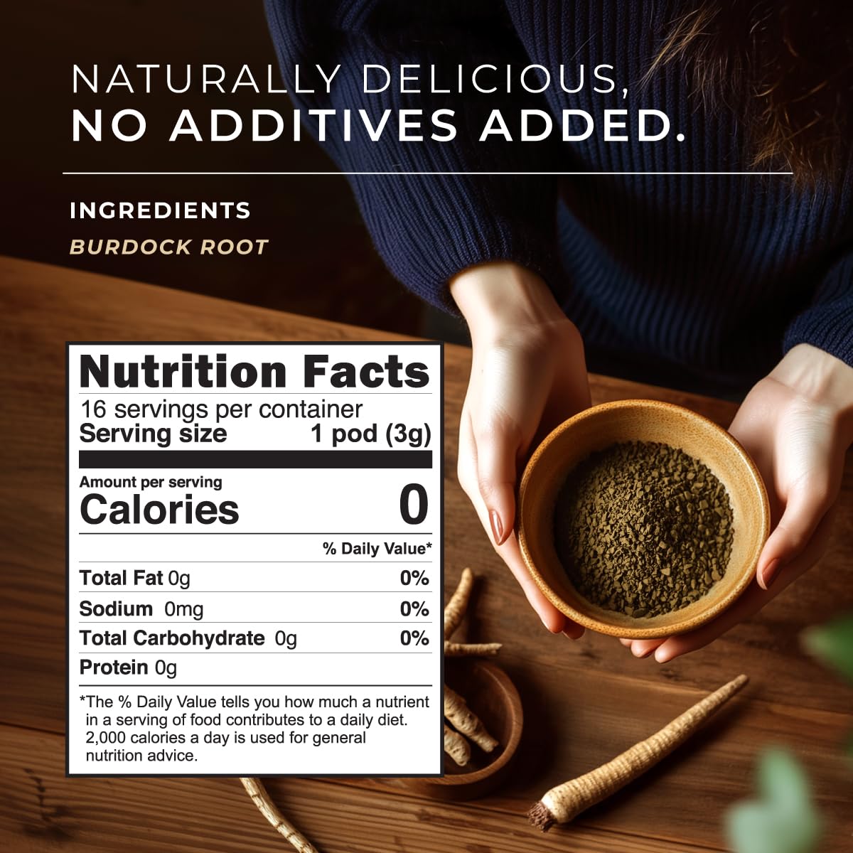 Gya Tea Co Burdock Root Herbal Tea Pod (16 Ct) - Decaf Earthy Burdock Tea Rich Nutrients For Digestive Health & Nourish