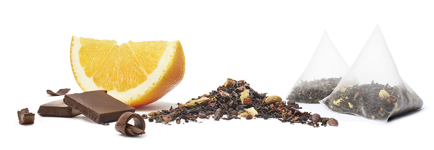 Paromi Chocolate Orange Organic Black Tea, Signature Jar, 15 Count