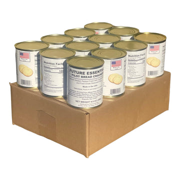 Case (12 Cans) of Future Essentials Sailor Pilot Bread Crackers | Ships Biscuit | Hardtack | Emergency Survival Food | Long Ter