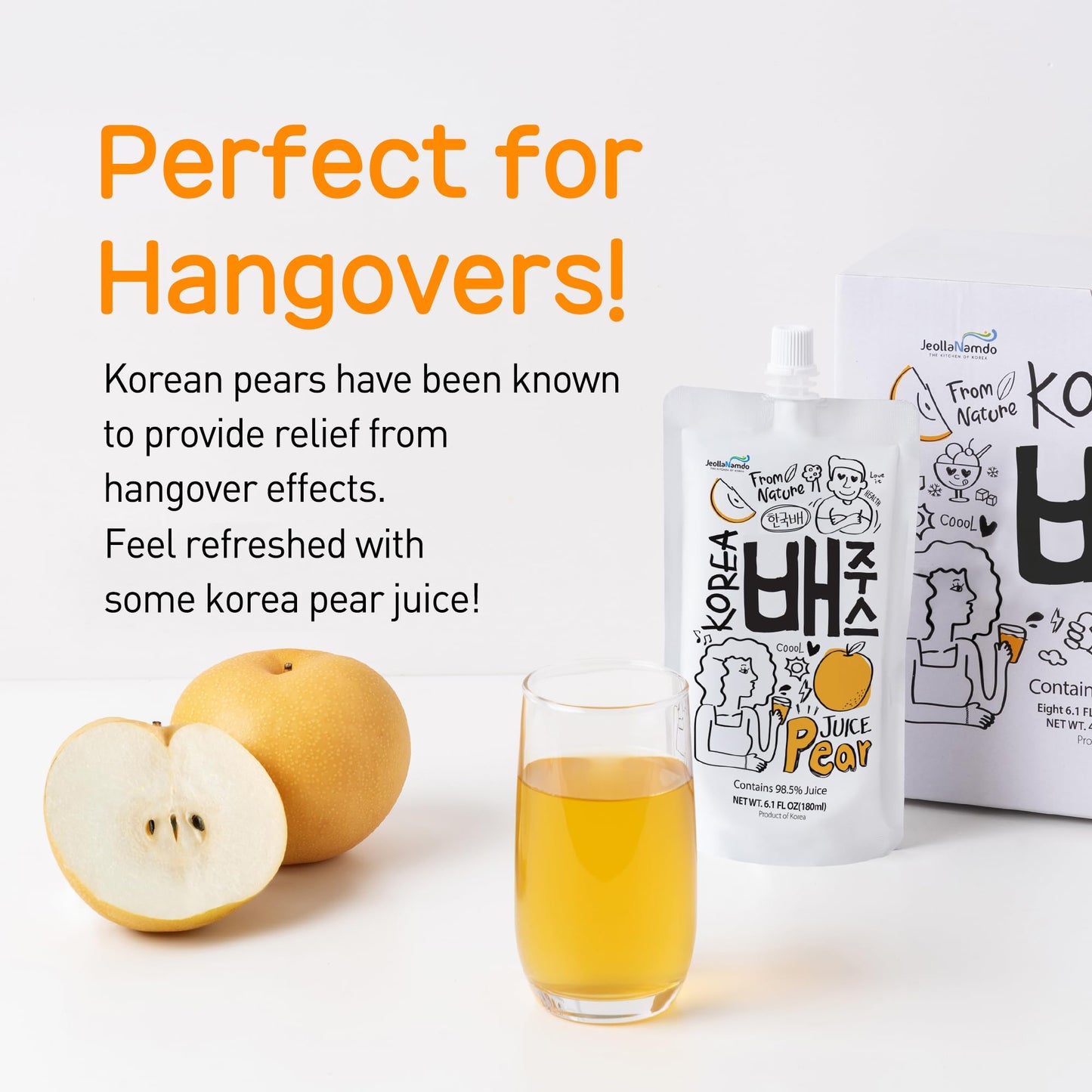 Korean Pear Juice Boxes 48.7 Fl Oz (Pack Of 8) -  - [Good For Hangover] Fresh Juice, On-The-Go Drinks