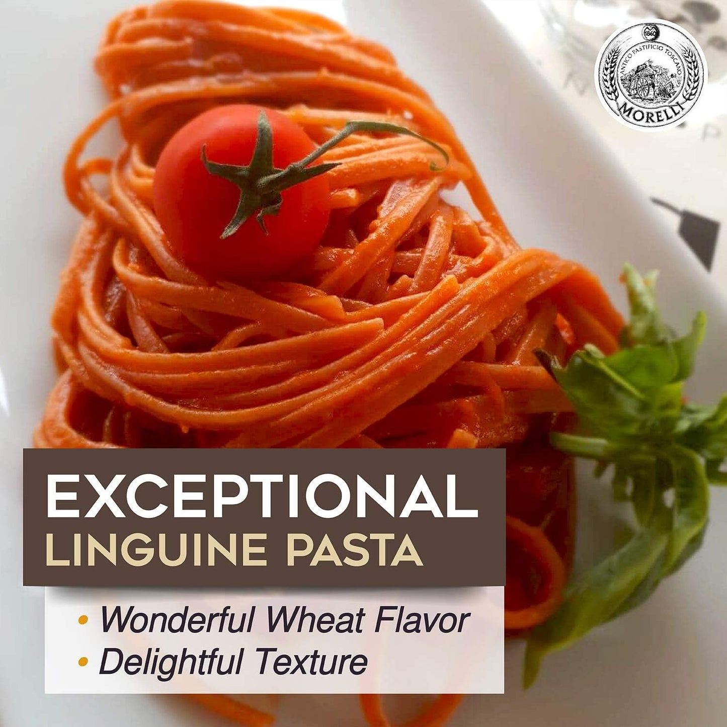 Morelli Organic Red Chili Linguine Pasta - All Natural Durum Wheat Semolina with Wheat Germ from Italy - Gourmet Pasta and Non G